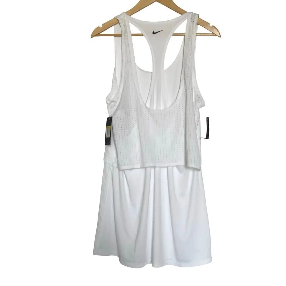 NWT Nike Sport Mesh Swim Cover-Up Dress White Womens Size Medium